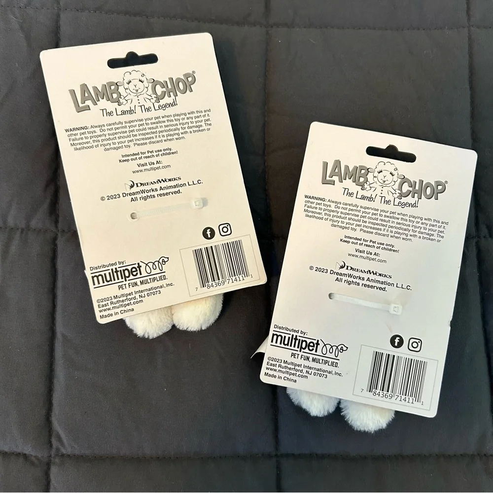 Lot of 2 Lambchop Plush Cat Toys NWT